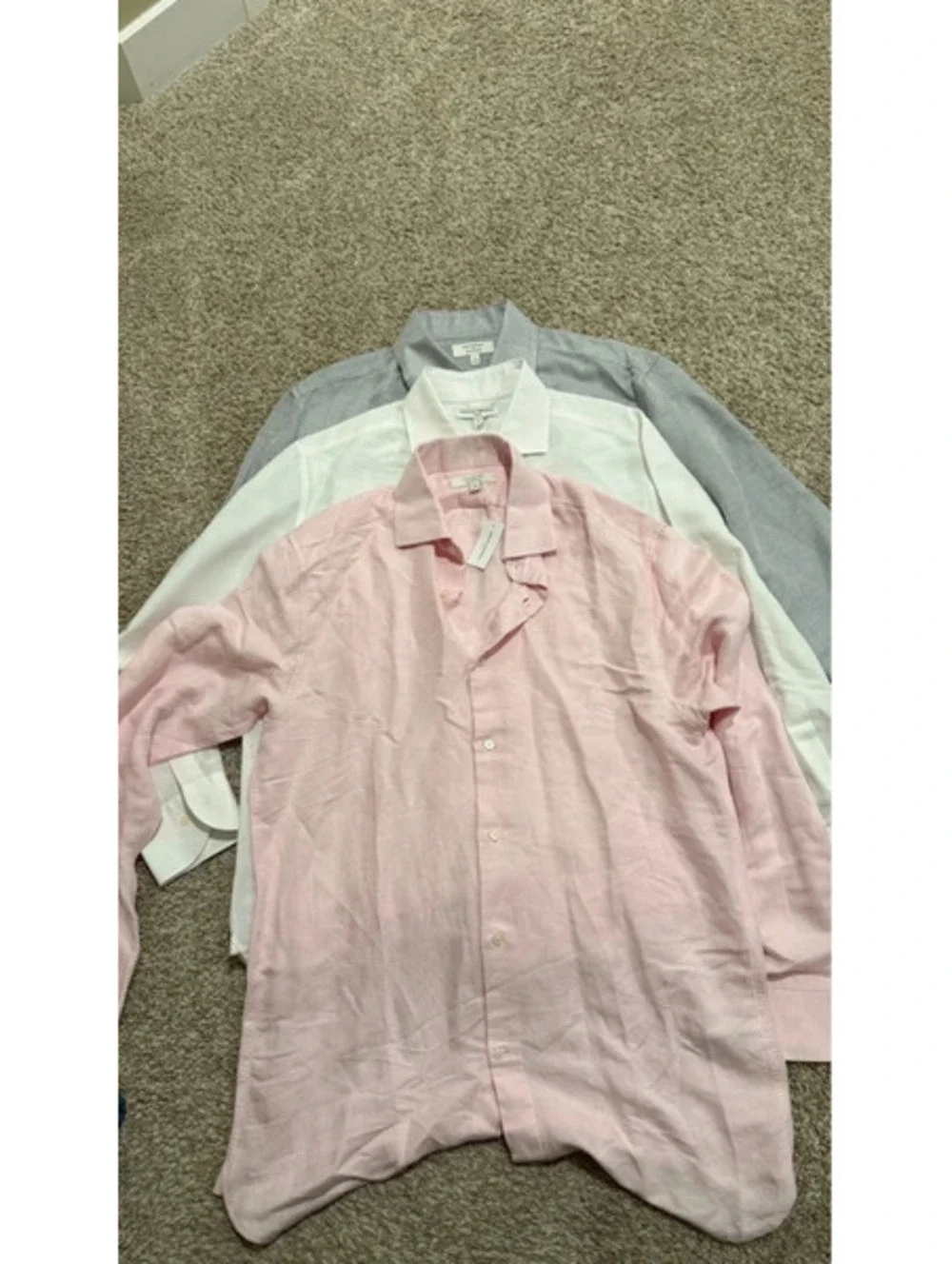 Banana Republic Premium Linen Dress Shirt Lot 3 L Slim
